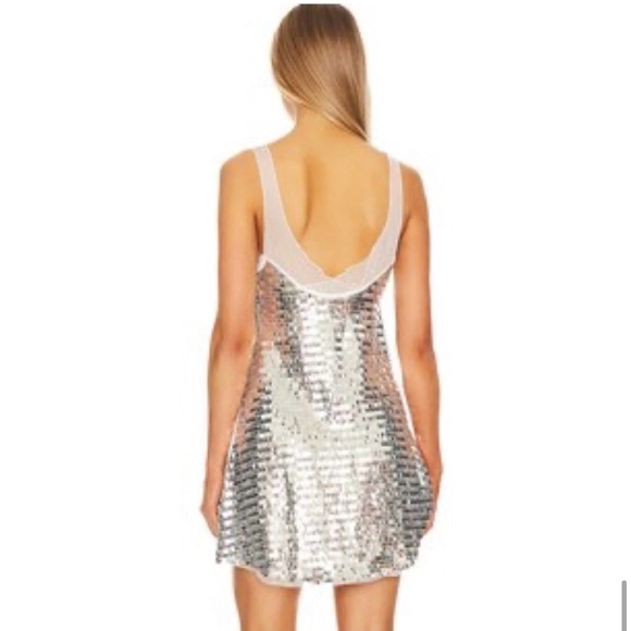 Intimately Free People Disco Fever Mini Slip Dress In Gold Size L - Picture 4 of 14